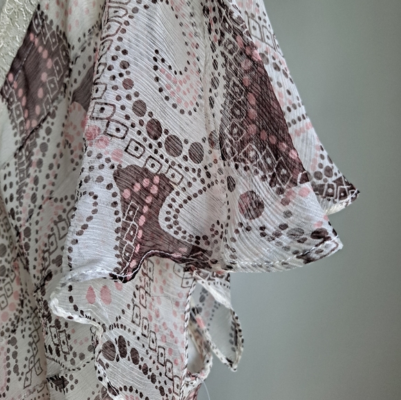 Luciano Dante Pretty Baby dress, size 14, cream color with light pink and brown - Picture 3 of 6